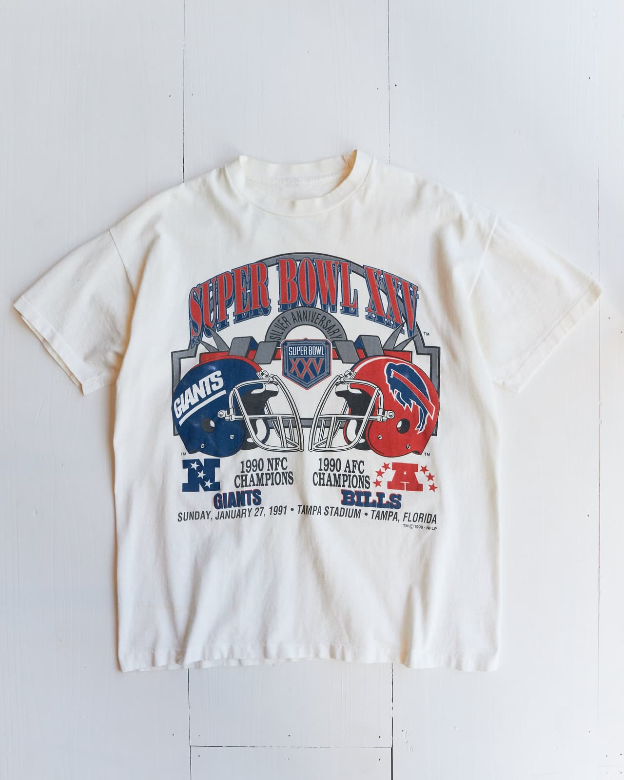 1990 SUPER BOWL XXV VS T-SHIRT Cotton Camiseta – image 1, SUPER BOWL Tee, SUPER BOWL Merch, SUPER BOWL Shirt, SUPER BOWL Sweatshirt, SUPER BOWL Hoodie, SUPER BOWL Clothes