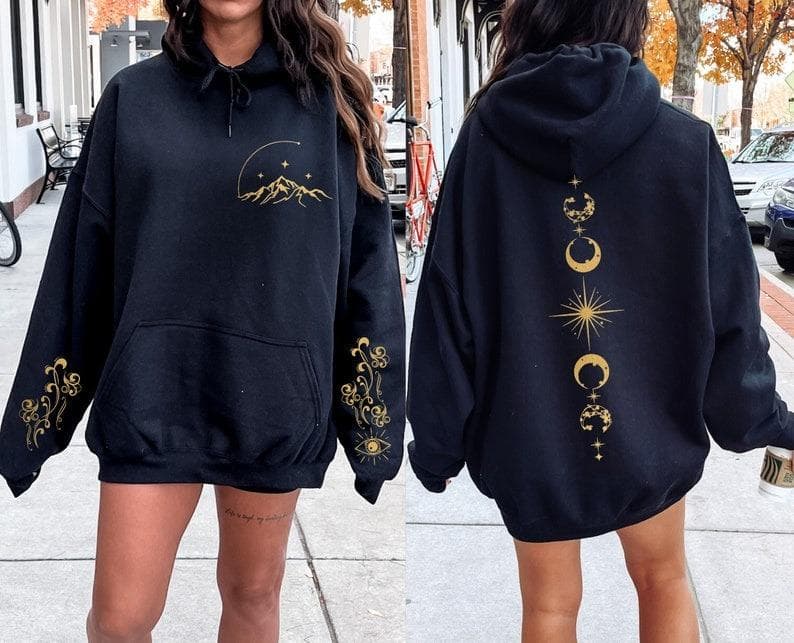 ACOTAR Gold Feyre Tattoo Crewneck or Hoodie | Under the Mountain Shirt – image 1, ACOTAR Gold Feyre Tattoo Tee, ACOTAR Gold Feyre Tattoo Merch, ACOTAR Gold Feyre Tattoo Shirt, ACOTAR Gold Feyre Tattoo Sweatshirt, ACOTAR Gold Feyre Tattoo Hoodie, ACOTAR Gold Feyre Tattoo Clothes