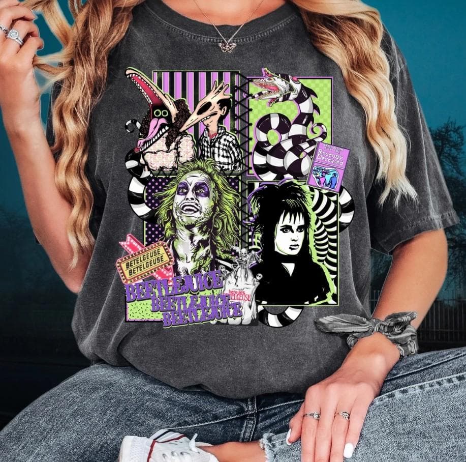 Adult Beetlejuice Halloween Horror Movie Shirt - Its Showtime – image 1, Beetlejuice Tee, Beetlejuice Merch, Beetlejuice Shirt, Beetlejuice Sweatshirt, Beetlejuice Hoodie, Beetlejuice Clothes