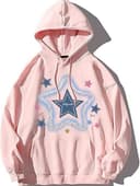 Aelfric Eden Mens Graphic Vintage Denim Star Applique Print Oversize Hoodie 4 small thumbnail
