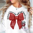 Alabama Football Roll Tide Bow Graphic Unisex Crewneck Hoodie Sweatshirt SEC NCAA Fall Merch Coquette Comfort Colors 1 small thumbnail