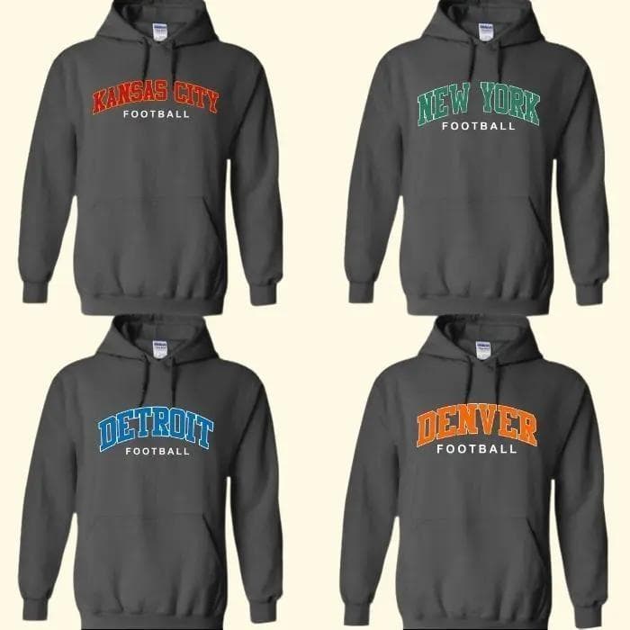 Hoodie de Todos los Equipos de Fútbol con Logo y Diseño Gráfico, Dallas, Chicago, San Francisco, New England... – image 3, NFL Tee, San Francisco 49ers Tee, Dallas Cowboys Tee, Detroit Lions Tee, Kansas City Chiefs Tee, Tampa Bay Buccaneers Tee, Arizona Cardinals Tee