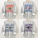 All Team Vintage Football Sweatshirt With Helmet, Hoodie For Football Fan, Classic T-Shirt 1 small thumbnail