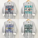 All Team Vintage Football Sweatshirt With Helmet, Hoodie For Football Fan, Classic T-Shirt 2 small thumbnail