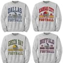 All Teams Football Sweatshirt, Vintage Football T-Shirt, Classic Fit Unisex Men Women Hoodie Long Sleeve 1 small thumbnail