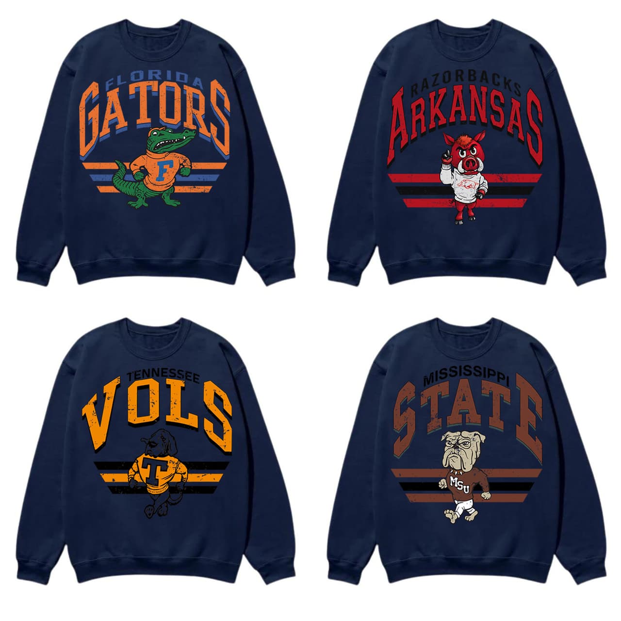 All Teams NCAA Football Vintage Navy Ver 6, All Teams College & Universities Football Vintage Navy Pullover Sweater, Vintage NCAA Football Crewneck Unisex Sweater, Colorful Comfy Valentinesday Sweater Casual Classic – image 1, Vintage College Tee, NCAA T-Shirt, Alabama Crimson Tide tshirt, Ohio State Buckeyes tshirt, Texas Longhorns tshirt, Georgia Bulldogs tshirt, Michigan Wolverines tshirt