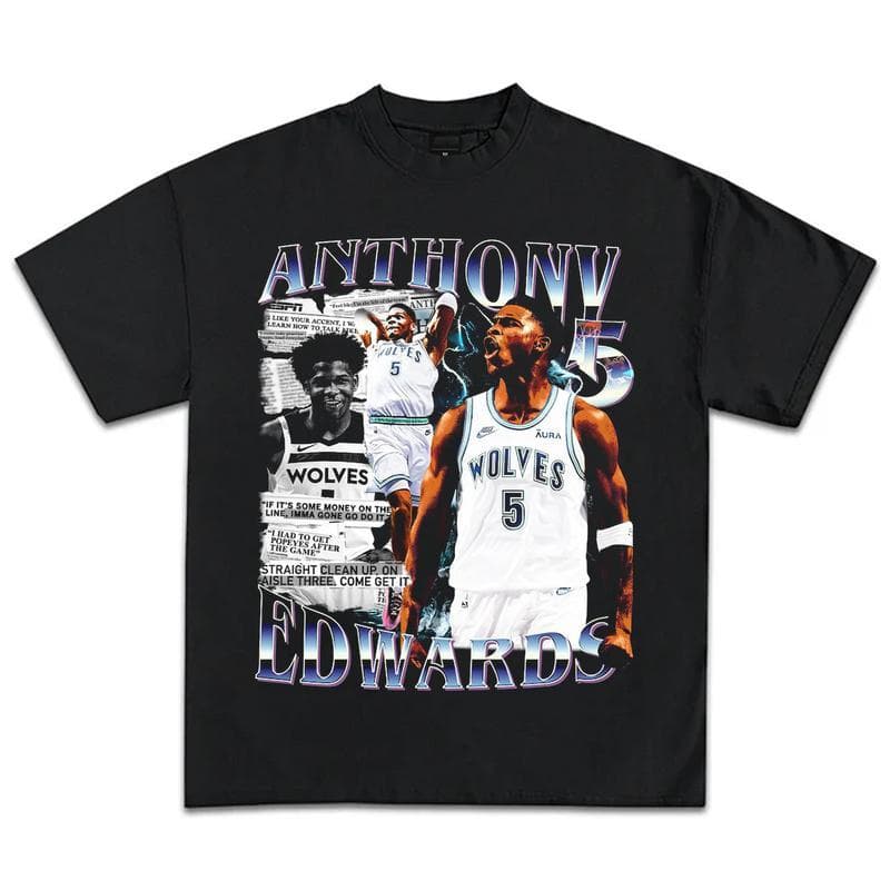 Anthony Edwards T-Shirt 90s Vintage Inspirational Basketball Graphic Tee Shirt for Men Women Gift For Fans – image 1, Anthony Edwards Tee, Anthony Edwards Merch, Anthony Edwards Shirt, Anthony Edwards Sweatshirt, Anthony Edwards Hoodie, Anthony Edwards Clothes