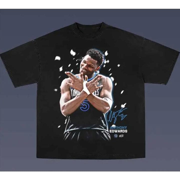 Anthony Edwards V1 Vintage 90s Basketball Graphic Tee - Youth & Adult Fan Gift – image 1, Anthony Edwards Tee, Anthony Edwards Merch, Anthony Edwards Shirt, Anthony Edwards Sweatshirt, Anthony Edwards Hoodie, Anthony Edwards Clothes