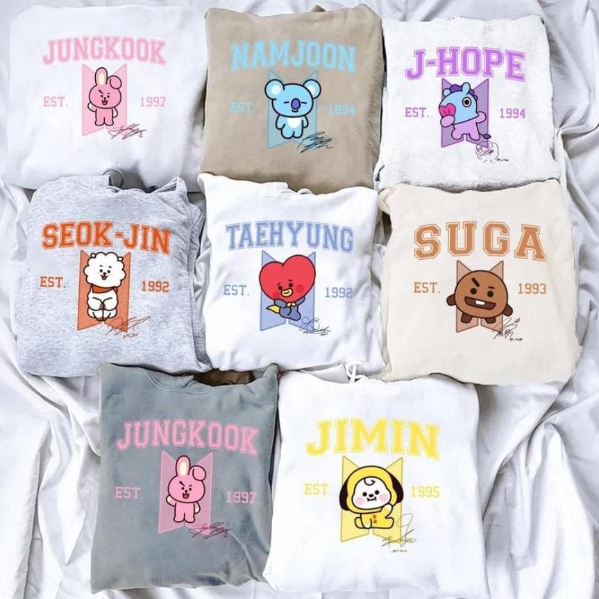 Bang Tan Members Army K-Pop Sweatshirt - Unisex Jungkook White – image 1, Bang Tan Tee, Bang Tan Merch, Bang Tan Shirt, Bang Tan Sweatshirt, Bang Tan Hoodie, Bang Tan Clothes