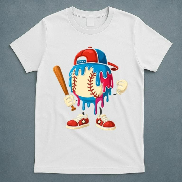 Camiseta Baseball Drip Ice Cream para Niño, Joven y Adulto - Día de Juego – image 1, Baseball Ice Cream Tee, Baseball Ice Cream Merch, Baseball Ice Cream Shirt, Baseball Ice Cream Sweatshirt, Baseball Ice Cream Hoodie, Baseball Ice Cream Clothes