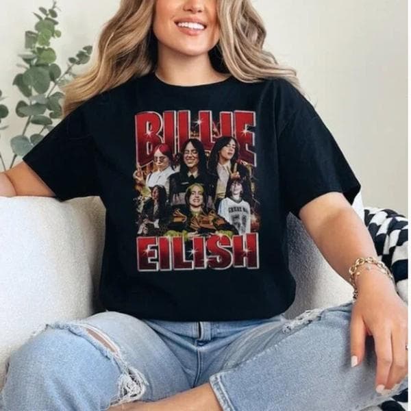 Billie Eilish Bootleg Shirt, Vintage 90s Sweatshirt & Hoodie – image 1, billie eilish Tee, billie eilish Merch, billie eilish Shirt, billie eilish Sweatshirt, billie eilish Hoodie, billie eilish Clothes