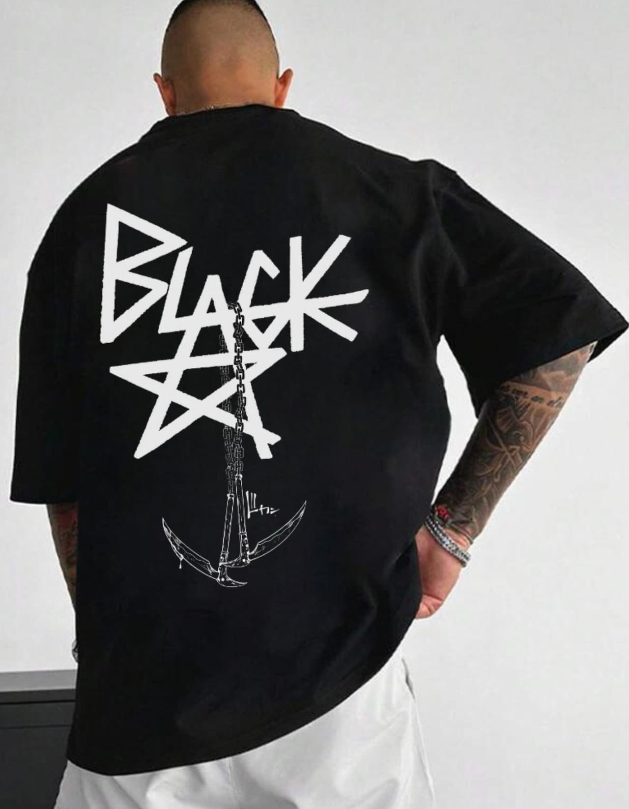 Blackstar X Chain Scythe - Soul Eater shirt Anime Oversize T-Shirt, Classic Sweatshirt, Oversize Hoodie – image 1, Blackstar X Chain Tee, anime shirt, anime clothes, Blackstar X Chain Shirt, Blackstar X Chain Sweatshirt, Blackstar X Chain Hoodie, Blackstar X Chain Clothes