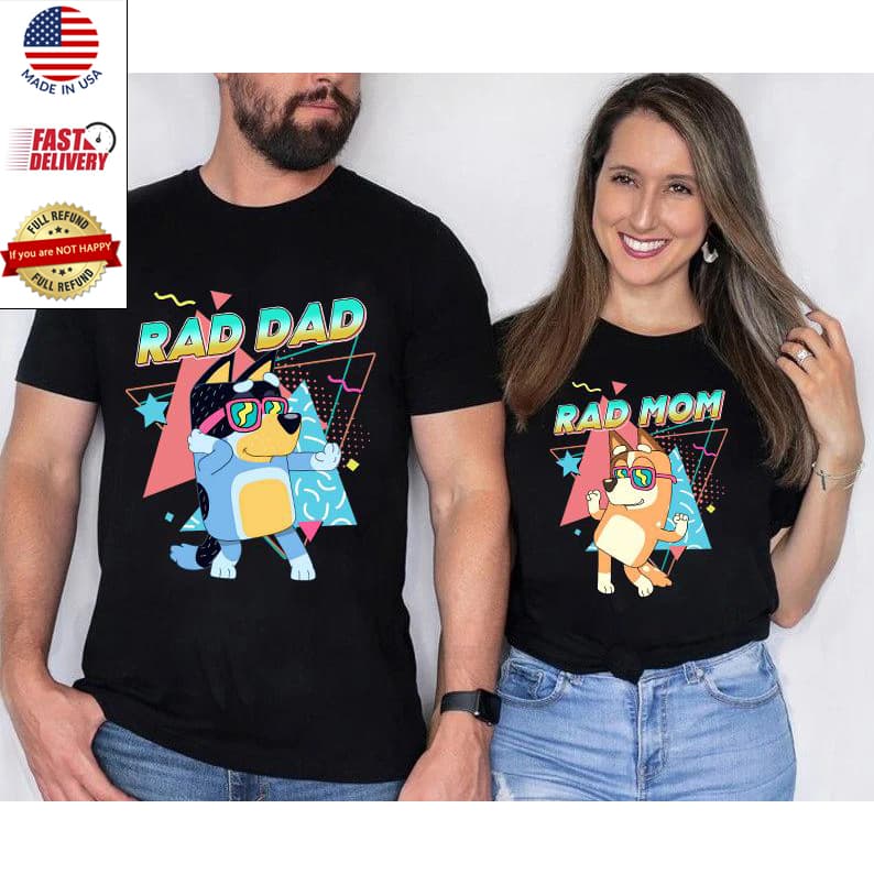 Camiseta Bluey Rad Mom Dad, Playera Chilli Heeler - Regalo Retro para Padres – image 1, Bluey Rad Mom Dad Tee, Bluey Rad Mom Dad Merch, Bluey Rad Mom Dad Shirt, Bluey Rad Mom Dad Sweatshirt, Bluey Rad Mom Dad Hoodie, Bluey Rad Mom Dad Clothes
