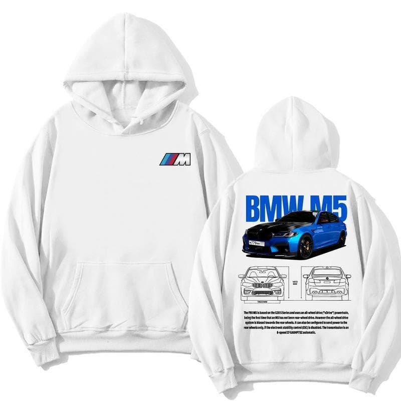 BMW M5 Unisex T-Shirt, Hoodie & Sweatshirt - Blue Series Car Clothing – image 2, BMW Tee, BMW Merch, BMW Shirt, BMW Sweatshirt, BMW Hoodie, BMW Clothes