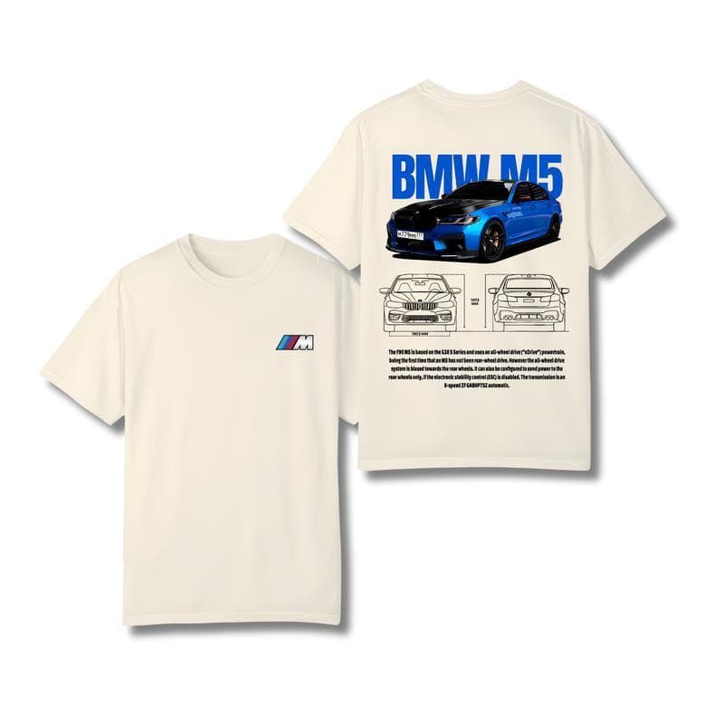BMW M5 Unisex T-Shirt, Hoodie & Sweatshirt - Blue Series Car Clothing – image 3, BMW Tee, BMW Merch, BMW Shirt, BMW Sweatshirt, BMW Hoodie, BMW Clothes