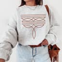 Boot Stitch Pullover Sweatshirt, Western Boot Stitch Hoodie, Cowgirl Tee, Cowboy Boot Toe Stitch Comfort Color Shirt 1 small thumbnail