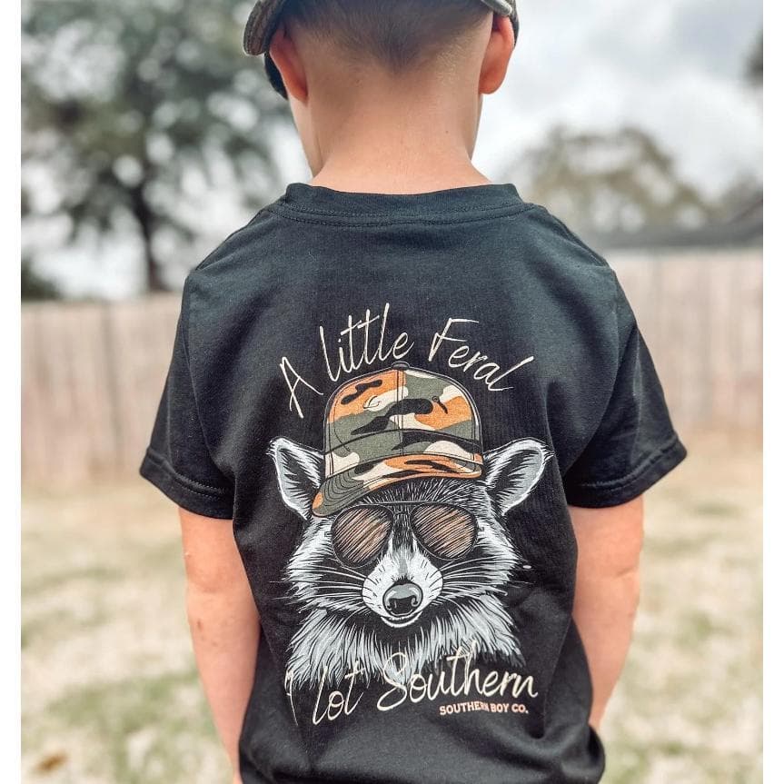 Boys 'A Little Feral' Vintage Short Sleeve Shirt - Southern Kiids – image 1, A Little Feral Tee, A Little Feral Merch, A Little Feral Shirt, A Little Feral Sweatshirt, A Little Feral Hoodie, A Little Feral Clothes