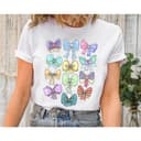 Cartoon Princess Coquette Bow T-Shirt - Cute Ribbons Pastel Colors 3 small thumbnail