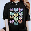 Cartoon Princess Coquette Bow T-Shirt - Cute Ribbons Pastel Colors 2 small thumbnail
