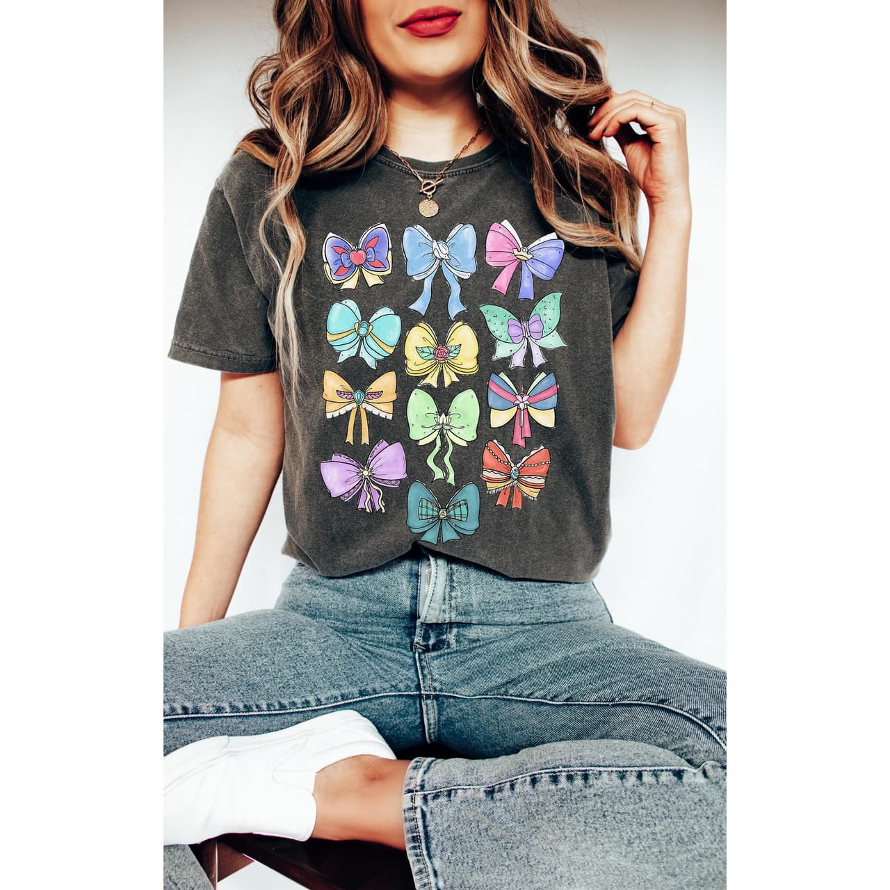 Cartoon Princess Coquette Bow T-Shirt - Cute Ribbons Pastel Colors – image 4, Cartoon Princess Coquette Bow Tee, Cartoon Princess Coquette Bow Merch, Cartoon Princess Coquette Bow Shirt, Cartoon Princess Coquette Bow Sweatshirt, Cartoon Princess Coquette Bow Hoodie, Cartoon Princess Coquette Bow Clothes