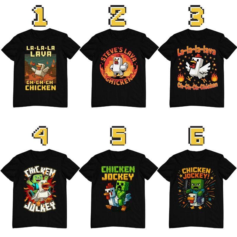 Chicken Jockey T-Shirt, Gift for Game Lover Chicken, Minecraft Quirky Cotton Graphic Sweatshirt or hoodie – image 1, Chicken Jockey Tee, chicken jockey shirt, chicken jockey sweatshirt, chicken jockey hoodie, Vintage Lava Chicken Shirt