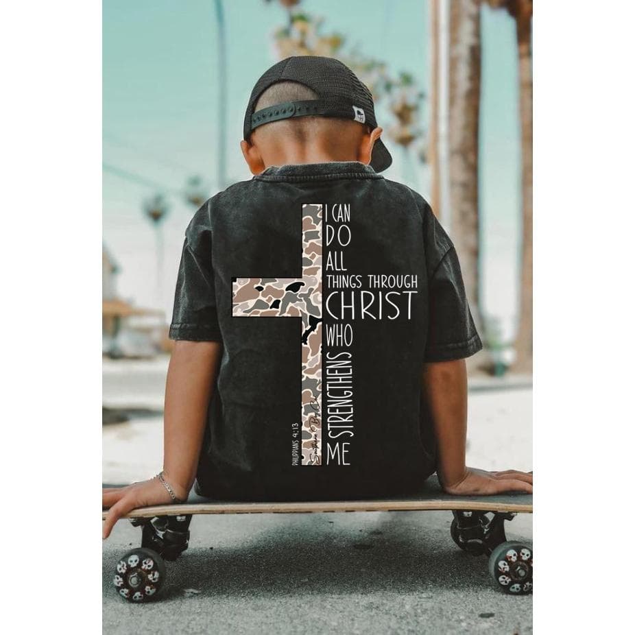 Christ Strengthens Me Youth Toddler Tee - Southernboy Western Gift – image 1, Cross Camo Hunting Tee, Cross Camo Hunting Merch, Cross Camo Hunting Shirt, Cross Camo Hunting Sweatshirt, Cross Camo Hunting Hoodie, Cross Camo Hunting Clothes