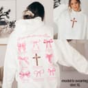 Christian Coquette Bows Hoodie - Affirmation Bible Verse Gift for Her 1 small thumbnail