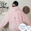 Christian Coquette Bows Hoodie - Affirmation Bible Verse Gift for Her 2 small thumbnail