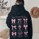 Christian Coquette Bows Hoodie - Affirmation Bible Verse Gift for Her 3 small thumbnail
