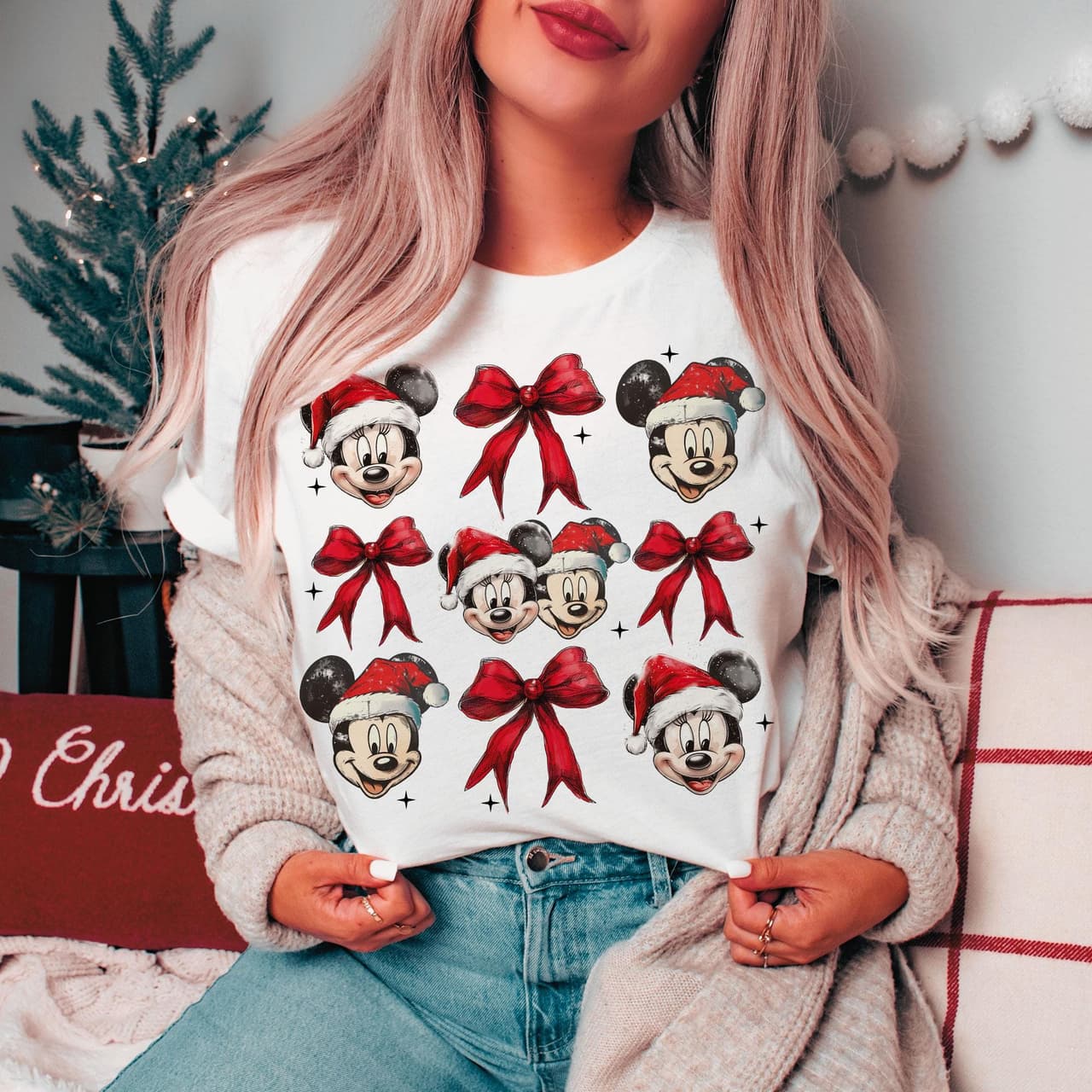Christmas Mouse Sweatshirt, Merry Christmas Shirt, Cartoon Movie Tee – image 2, Mickey Tee, Mickey Merch, Mickey Shirt, Mickey Sweatshirt, Mickey Hoodie, Mickey Clothes