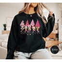 Christmas Sudadera, Cartoon Christmas Family Camiseta, Mickkkey and Minnie Friends Christmas Sudadera, Regalo for Her 2 small thumbnail