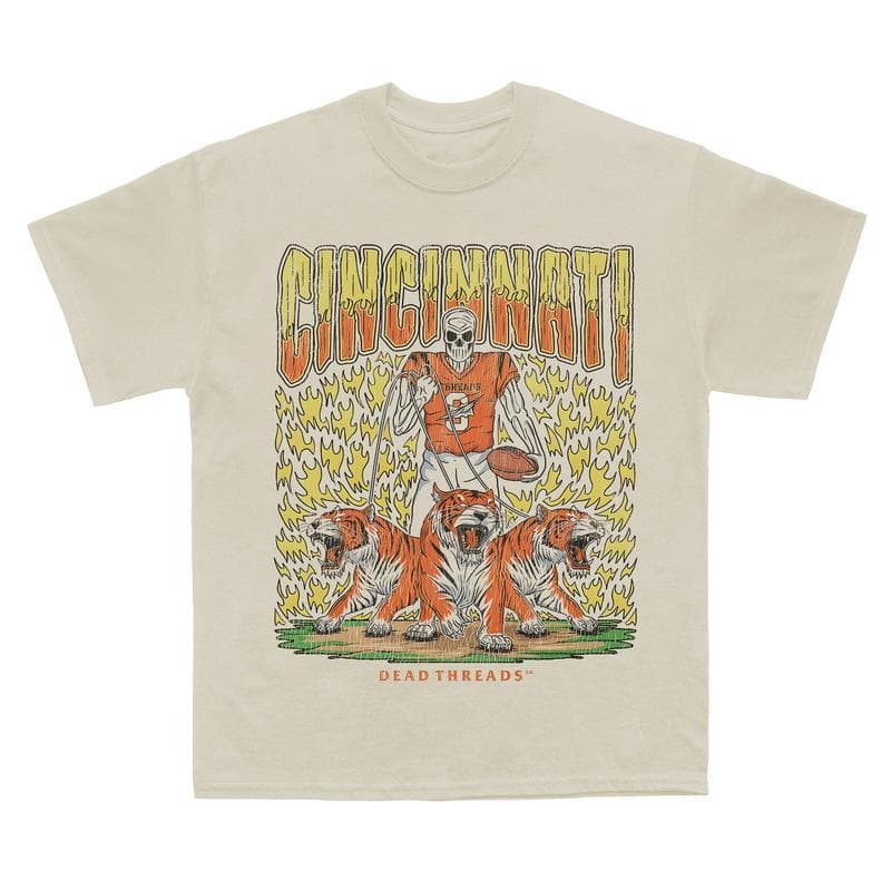 Camiseta Gráfica Deadman's Cincinnati Bengals - Algodón Hombre y Mujer – image 3, Cincinnati Bengals Tee, cincinnati bengals hooded sweatshirt, cincinnati bengals gear, cincinnati bengals merch, cincinnati bengals shirt, bengals shirts, joe burrow tshirt