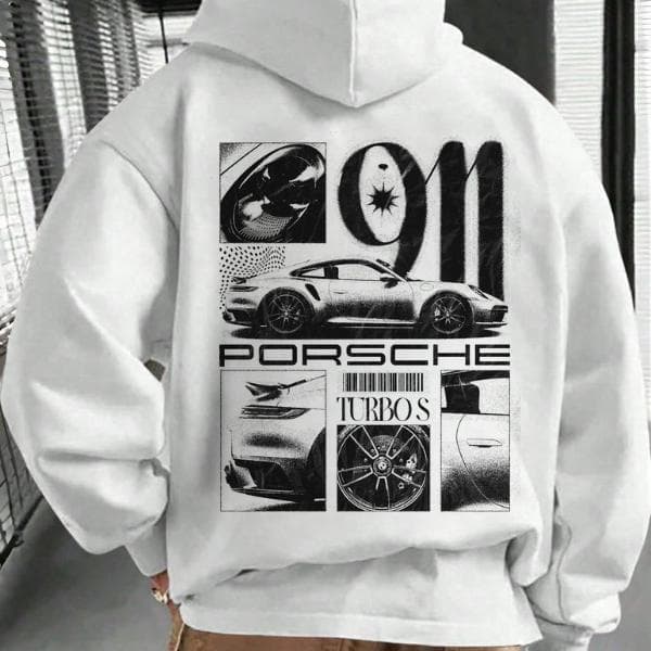 Classic Porsche 911 Turbo S Embroidered Cotton Hoodie - Unisex Gift – image 2, Porsche Tee, Tee, Porsche 911 Shirt, Porsche 911 Sweatshirt, Porsche 911 Hoodie, racing Tee, racing Shirt