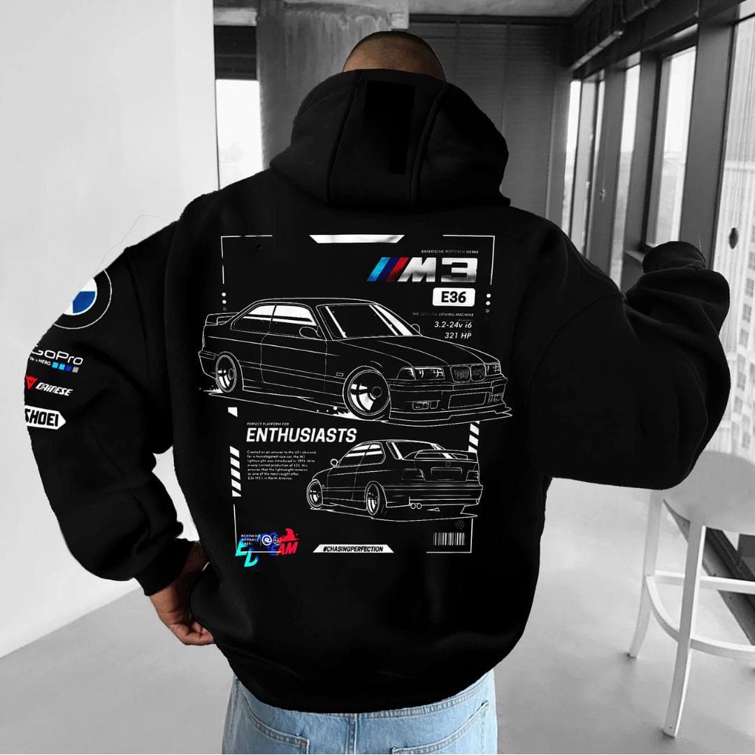 Classsic Bimmer M3 E36 Hoodie Unisex Menswear Sudadera Street Racing Camiseta Car Comfort Colors Boyfriend Regalo – image 1, Bimmer M3 E36 Hoodie, bm t shirt, bmw shirt, shirt bmw, bmw t shirt, bmw tee shirts, bmw hoodie
