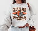 Cleveland Football Crewneck Sweatshirt Sweatshirt Vintage Cleveland Sweatshirt Retro Cleveland Shirt Fan Gift, Sweatshirt, Hoodie 1 small thumbnail
