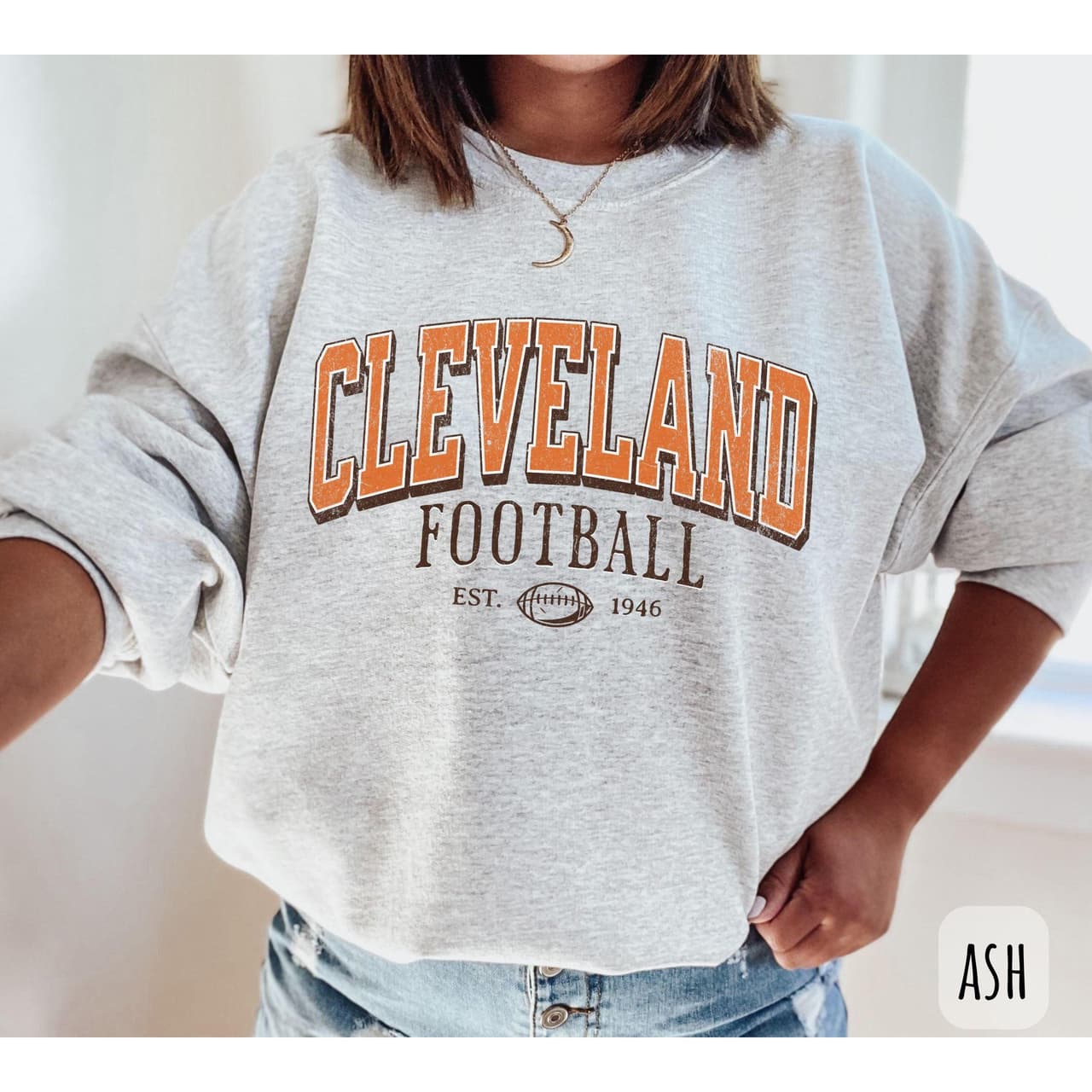 Cleveland Vintage Football Fan Crewneck Sweatshirt Game Day – image 1, Cleveland Browns Tee, browns shirts, browns hooded sweatshirt, cleveland browns shirt, cleveland browns t shirt, cleveland browns tee shirts, cleveland browns football shirts