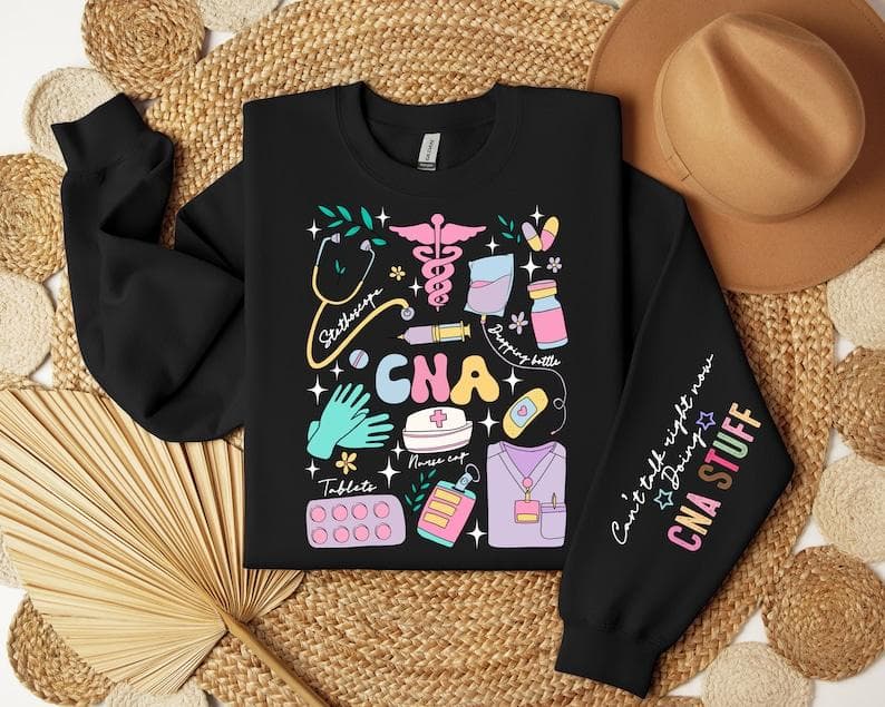 CNA Nurse Gifts Sweatshirt, Hoodie, Graduation, 'CNA Stuff' Design – image 1, Nurse Tee, Nurse Merch, Nurse Shirt, Nurse Sweatshirt, Nurse Hoodie, Nurse Clothes
