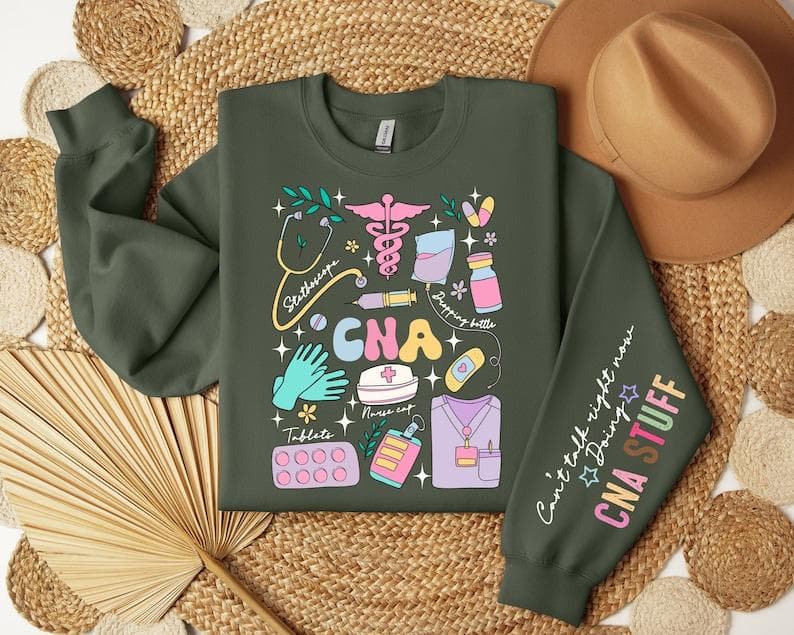 CNA Nurse Gifts Sweatshirt, Hoodie, Graduation, 'CNA Stuff' Design – image 2, Nurse Tee, Nurse Merch, Nurse Shirt, Nurse Sweatshirt, Nurse Hoodie, Nurse Clothes