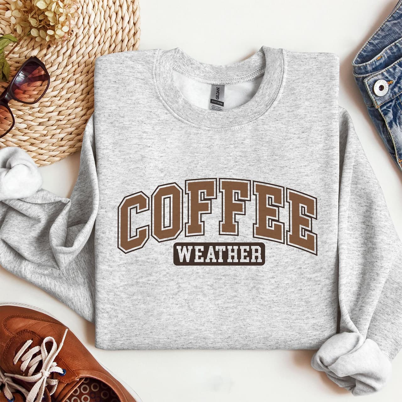 Coffee Weather Crewneck Sweatshirt – Trendy Gift for Coffee Lovers – image 1, Coffee Weather Tee, Coffee Weather Merch, Coffee Weather Shirt, Coffee Weather Sweatshirt, Coffee Weather Hoodie, Coffee Weather Clothes