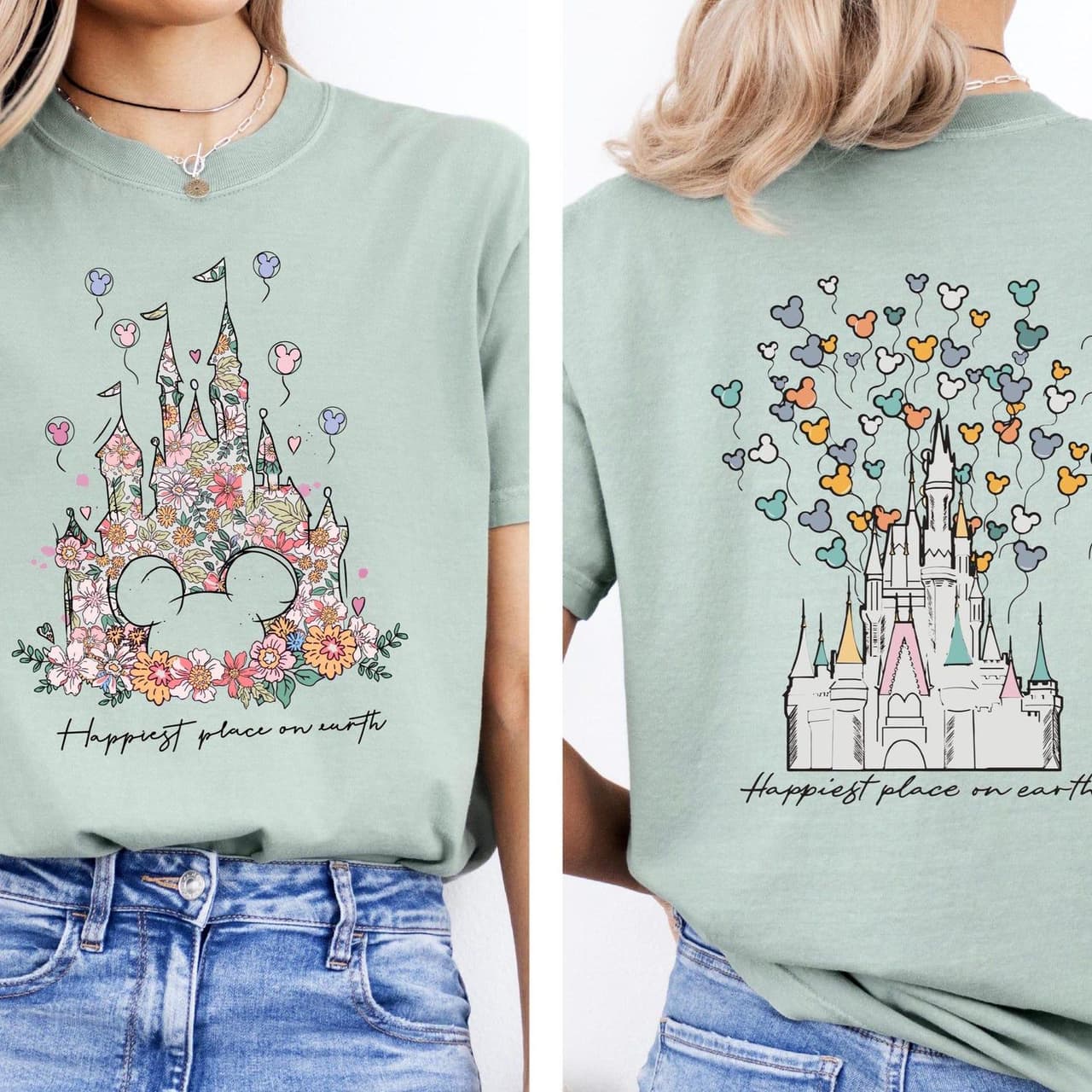 Comfort Colors Disneyland Castle T-Shirt - Happiest Place Matching Tees – image 1, disney shirt, cameron boyce merch, disney shirts for women, disney tee shirts womens, womens disney tee, disney family shirts, disney t shirts family