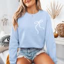 Coquette Bow Shirt & Crewneck Sweater - Trendy Minimalist Gift For Her 3 small thumbnail
