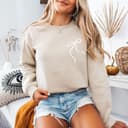 Coquette Bow Shirt & Crewneck Sweater - Trendy Minimalist Gift For Her 4 small thumbnail