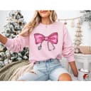 Coquette Nurse Stethoscope Bow Sweatshirt - Pink Bow Nurse Gift 2 small thumbnail