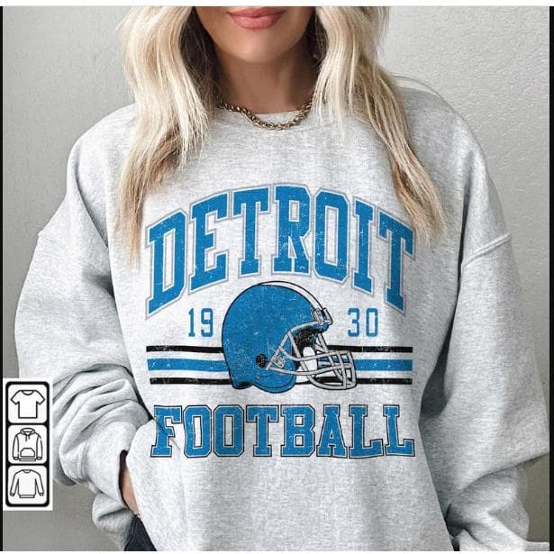 Sudadera de algodón con cuello redondo para fanáticos del fútbol de Detroit – image 1, Detroit Lions Tee, detroit lions shirt, detroit lions tee shirts, detroit lions football shirt, detroit lions sweat shirt, nflshop lions, lions sweatshirt