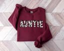Sudadera Cowhide Brown Cow Auntie: Western Plaid, Regalo Tía Futura 1 small thumbnail