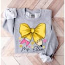 Custom Coquette Teacher Name Shirt - Pencil Bow Back to School Tee 1 small thumbnail