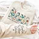 Custom Nana Sweatshirt with Grandkids Names on Sleeve - Christmas Gift 2 small thumbnail