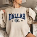 Dallas Football Sudadera y Camiseta Vintage para Fans de los Cowboys 2 small thumbnail