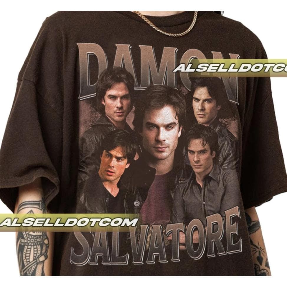 Damon Salvatore Vintage Shirt - Vampire Diaries Merch & Team Damon Gift – image 2, Damon Salvatore Tee, Damon Salvatore Merch, Damon Salvatore Shirt, Damon Salvatore Sweatshirt, Damon Salvatore Hoodie, Damon Salvatore Clothes