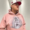 Dark Mauve Virgen Mary Comfort Colors Hoodie 3 small thumbnail